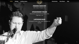 A screenshot of part of the Ivory Room Piano Bar website